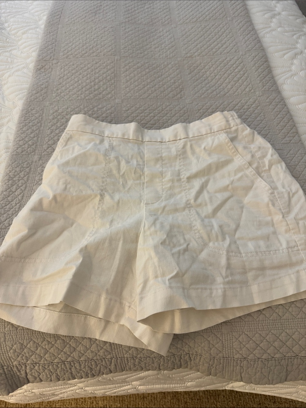 Banana Republic White High-Waist Tailored Shorts